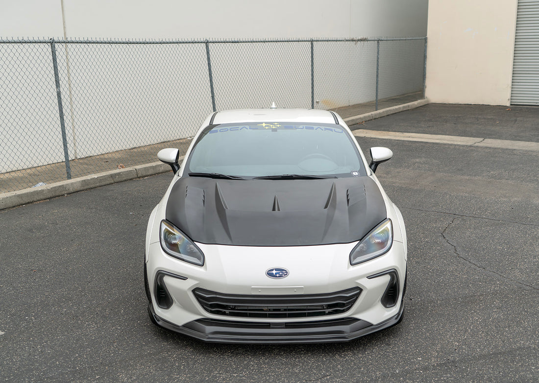 Front View of ARK C-FX Hood for 2022+ Subaru BRZ ZD8 and Toyota GR86 ZN8