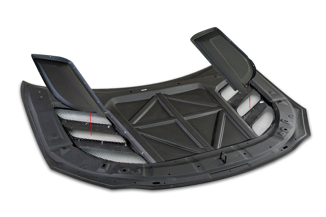 Product Image of underneath of ARK C-FX Hood for 2022+ Subaru BRZ ZD8 and Toyota GR86 ZN8 . Available in Carbon Fiber, Fiberglass, and Forged Carbon