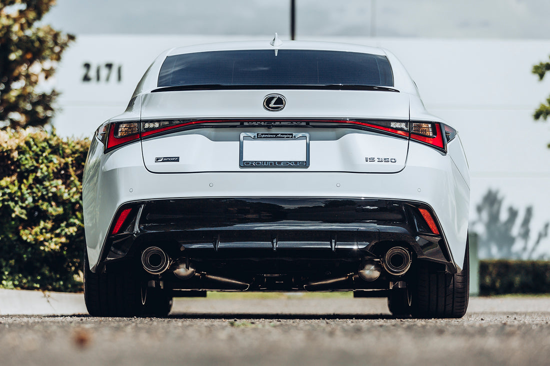Rear View of a 2021+ Lexus IS350 with ARK Performance GRiP Catback Exhaust