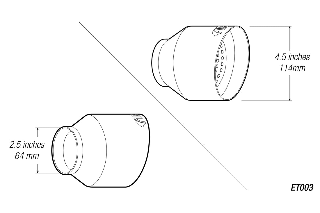 4.5" Universal Exhaust Tip ET003 (Burnt/Polish) - ARK Performance