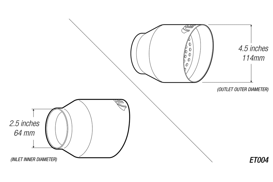 4.5" Universal Exhaust Tip ET004 (Burnt/Polish) - ARK Performance