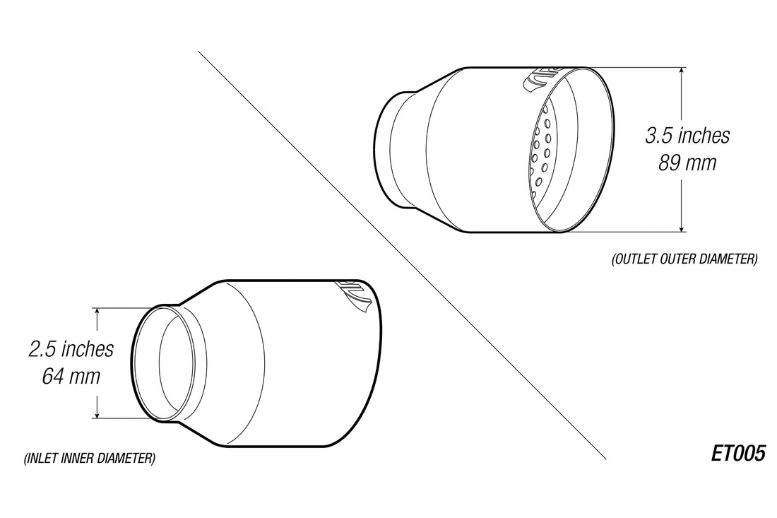 3.5" Universal Exhaust Tip ET005 (Burnt/Polish) - ARK Performance