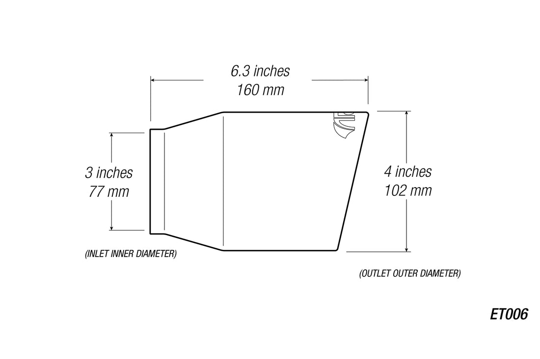 4" Universal Exhaust Tip ET006 (Burnt/Polish) - ARK Performance