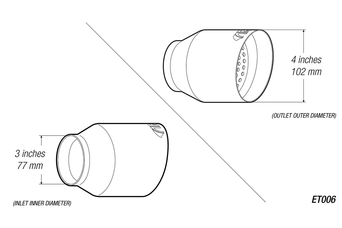 4" Universal Exhaust Tip ET006 (Burnt/Polish) - ARK Performance