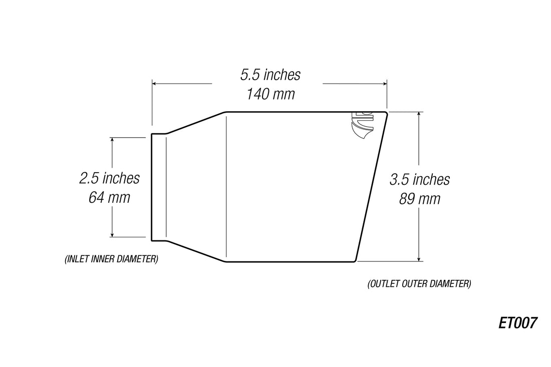3.5" Universal Exhaust Tip ET007 (Burnt/Polish) - ARK Performance
