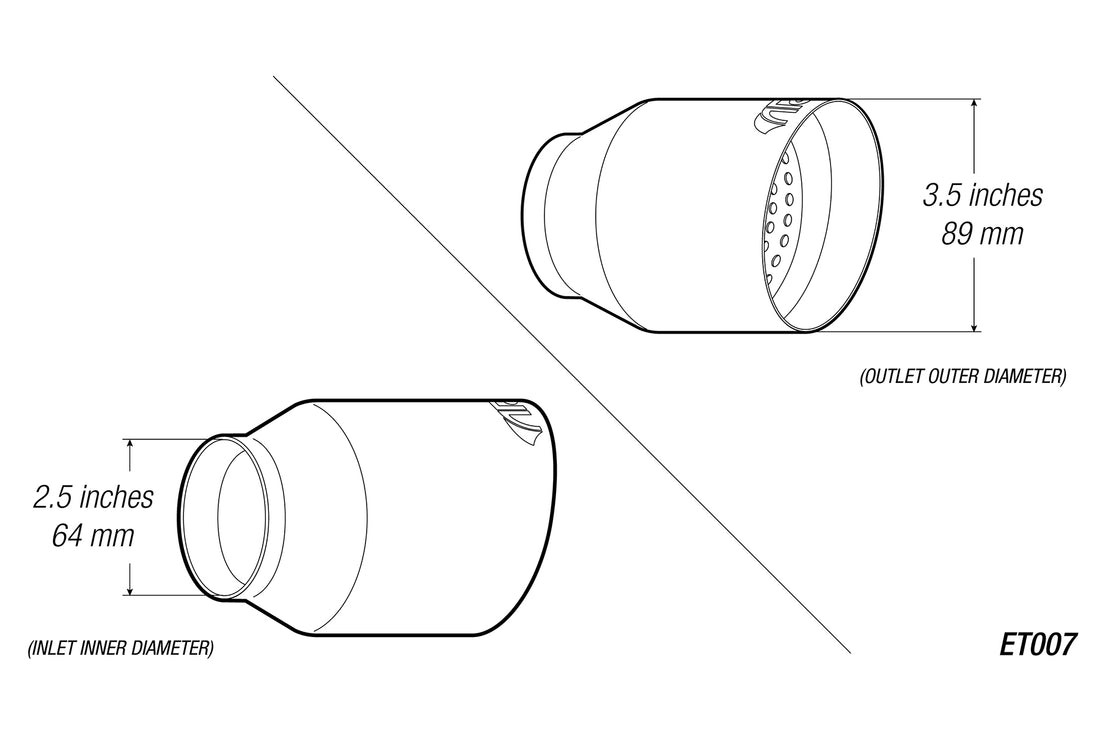 3.5" Universal Exhaust Tip ET007 (Burnt/Polish) - ARK Performance