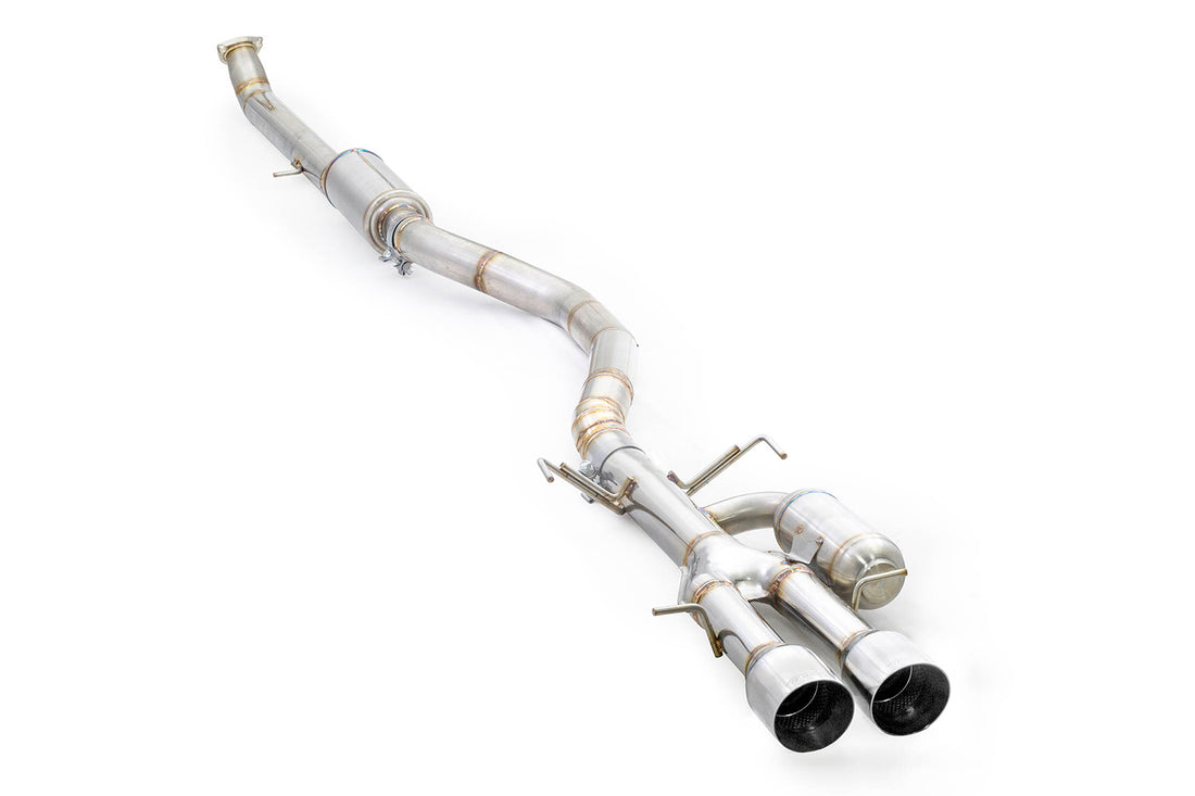 ARK DT-S Exhaust System with Polish Tips for the Civic Si Sedan. Uses 3 inch piping, tig welded, and t304 stainless steel