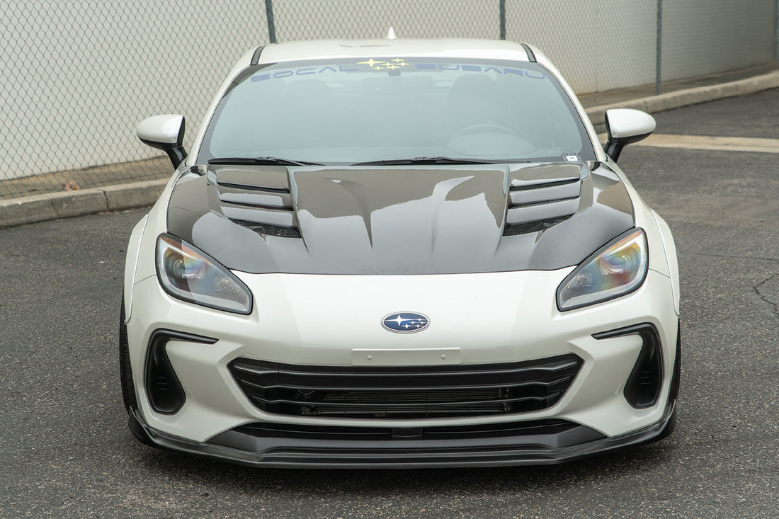 Front View of ARK C-FX Hood for 2022+ Subaru BRZ ZD8 and Toyota GR86 ZN8