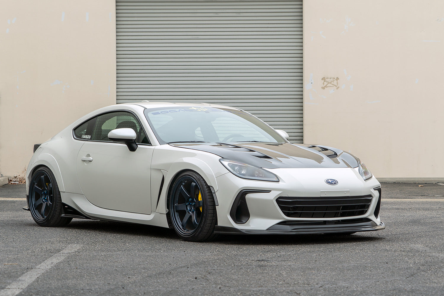 Front 3/4 view of ARK C-FX Hood for 2022+ Subaru BRZ ZD8 and Toyota GR86 ZN8