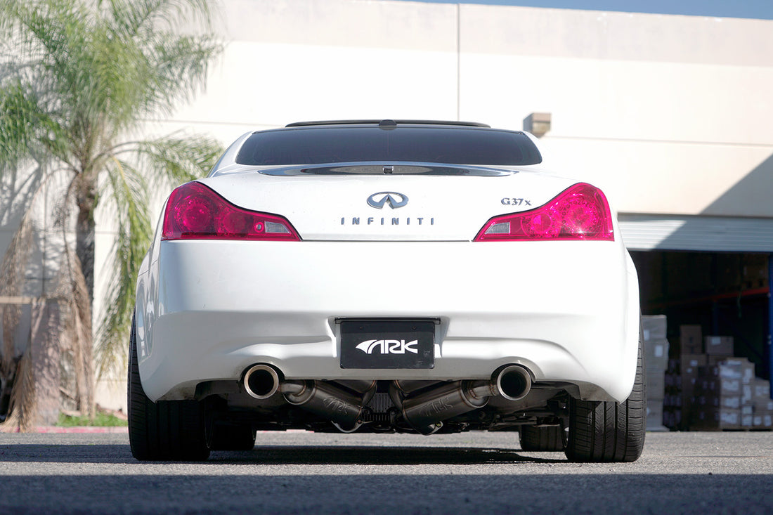 White G37 Coupe AWD with GRiP Exhaust