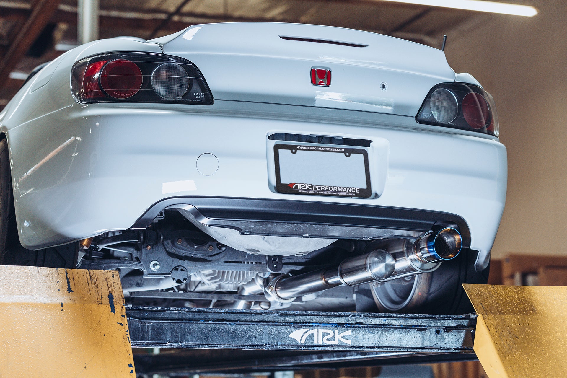 ARK Performance Honda S2000 single N-II exhaust with Burnt Tips
