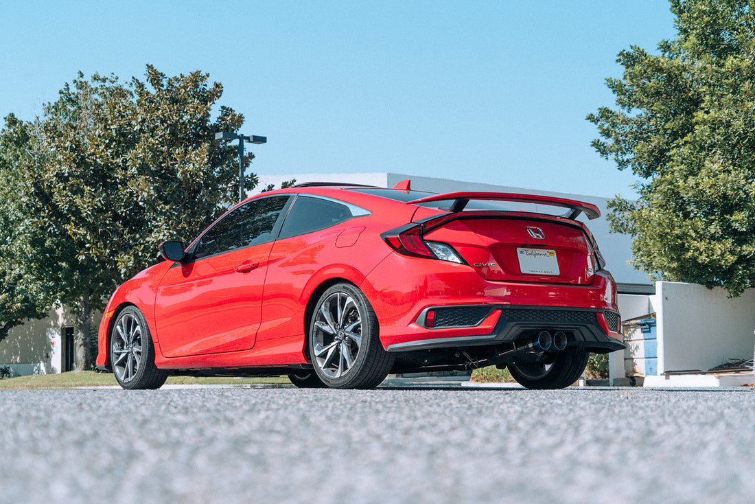 Honda Civic Si Coupe FK8 with our ARK DT-S Catback Exhaust  with Burnt Tips installed.