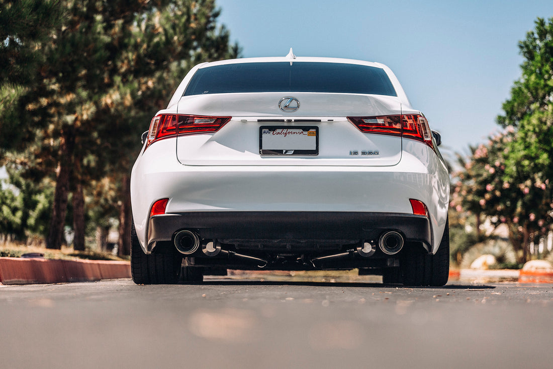 Rear View of 2014-2016 Lexus iS350 with ARK Performance GRiP Exhaust System
