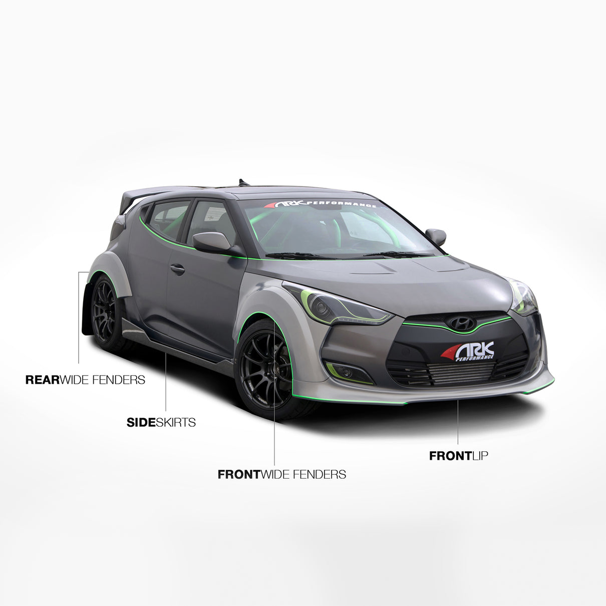 Veloster Front 2012-2017 Hyundai Veloster C-FX Fiberglass Front Over Fenders | ARK ...